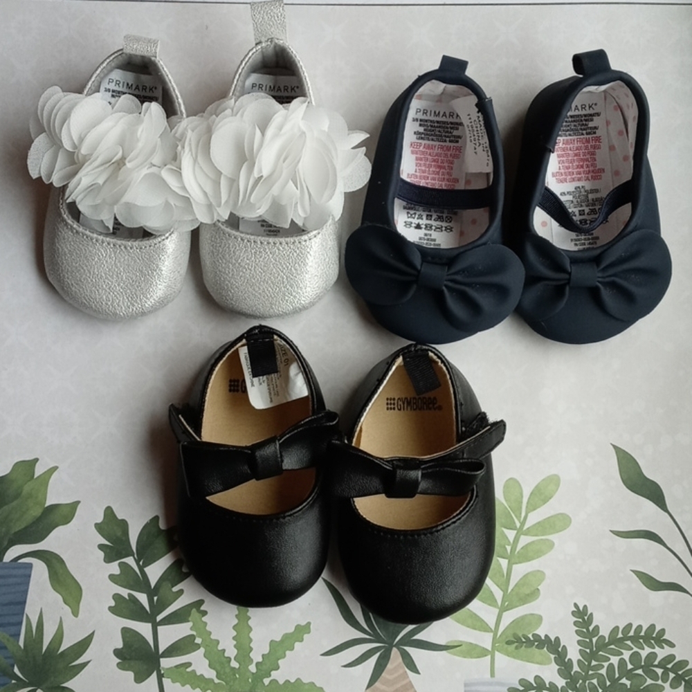 Gymboree, Primark  Three Pairs of Baby Shoes Sz 1